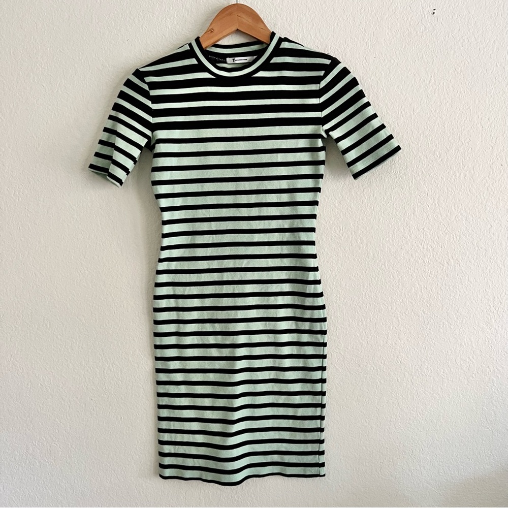 T by Alexander Wang Mint Striped Mini Dress Sz XS